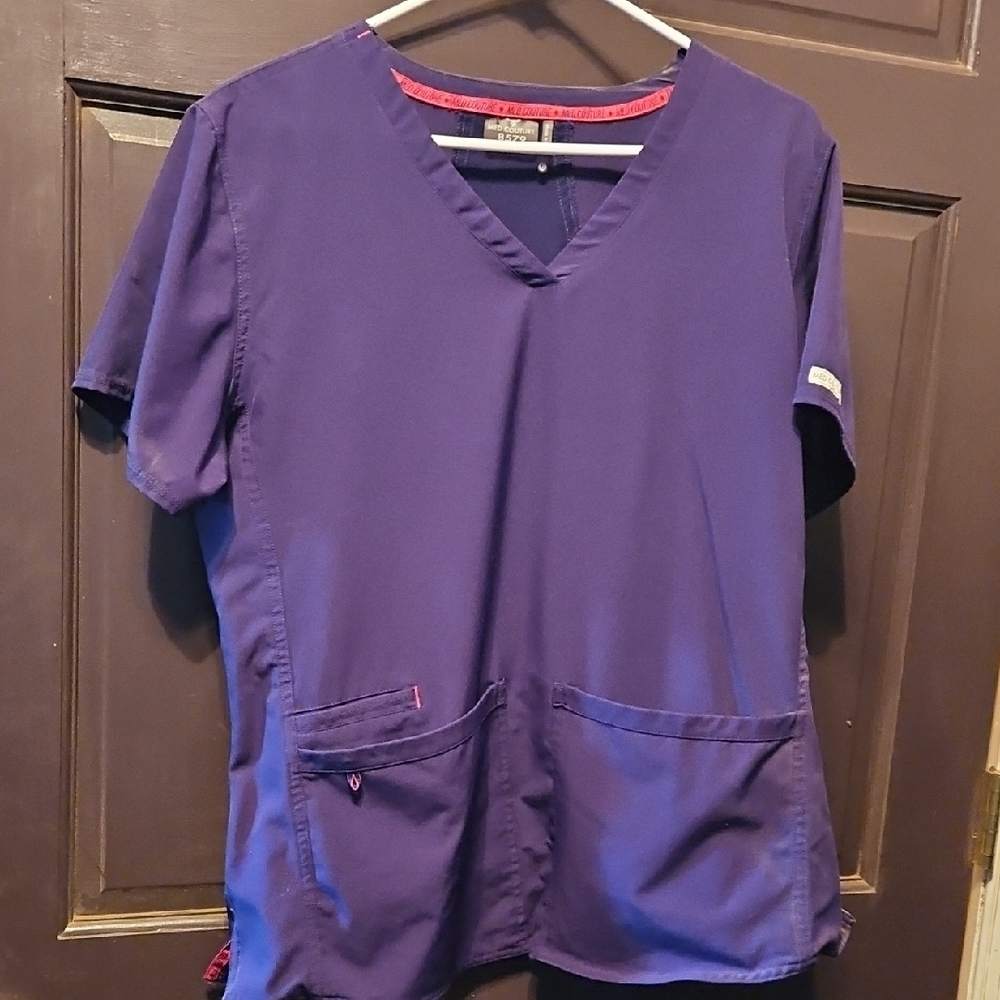 Med Couture Deep Purple Scrub Top